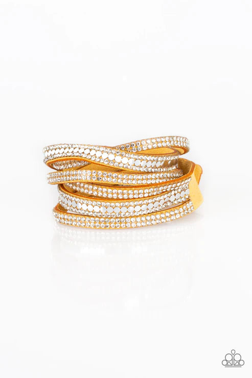 Paparazzi ♥ Rock Star Attitude - Yellow ♥ Bracelet