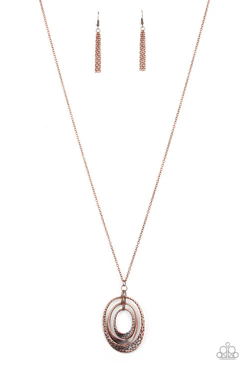 Paparazzi ♥ Dizzying Decor - Copper ♥ Necklace