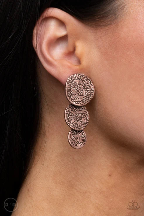 Paparazzi ♥ Ancient Antiquity - Copper ♥ Clip-On