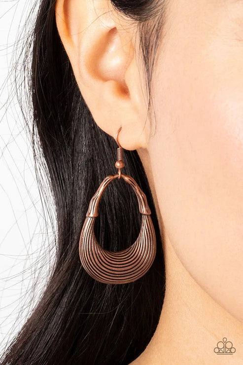Paparazzi ♥ Terra Timber - Copper ♥ Earrings