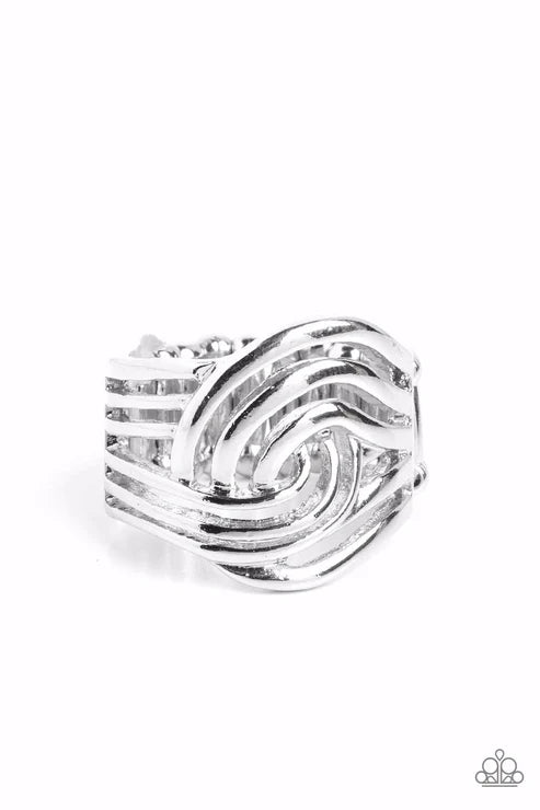 Paparazzi ♥ Interlocked Insignia - Silver ♥ Ring