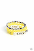 Paparazzi ♥ CUBE Your Enthusiasm - Yellow ♥ Bracelet