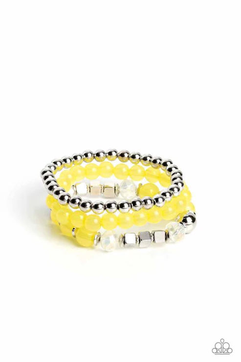 Paparazzi ♥ CUBE Your Enthusiasm - Yellow ♥ Bracelet