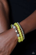 Paparazzi ♥ CUBE Your Enthusiasm - Yellow ♥ Bracelet