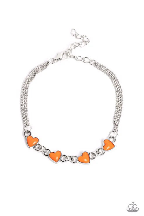 Paparazzi ♥ Smitten Sweethearts - Orange ♥ Bracelet