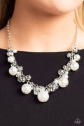 Paparazzi ♥ Scratched Shimmer - White ♥ Necklace