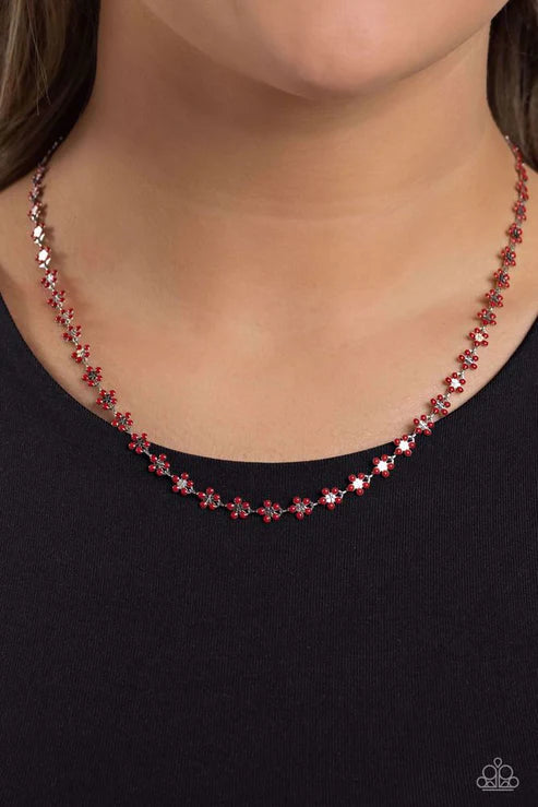 Paparazzi ♥ Floral Catwalk - Red ♥ Necklace