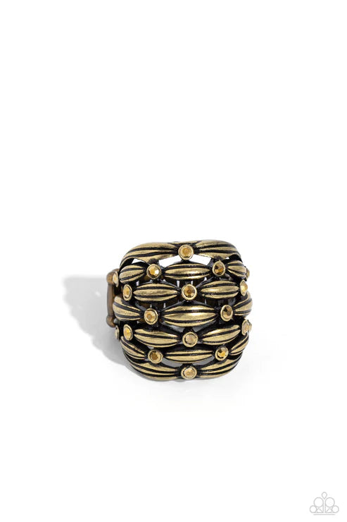 Paparazzi ♥ Steadfast Stack - Brass ♥ Ring
