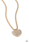 Paparazzi ♥ Sequined Sweetheart - Gold ♥ Necklace