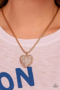 Paparazzi ♥ Sequined Sweetheart - Gold ♥ Necklace