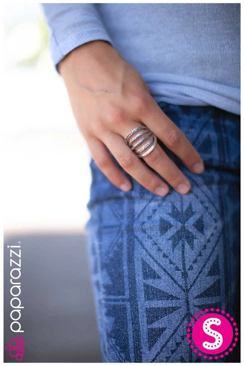 Paparazzi ♥ Banded Together - Silver ♥ Ring