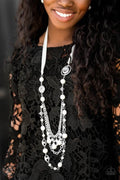 Paparazzi ♥ All The Trimmings - Ivory ♥ Necklace