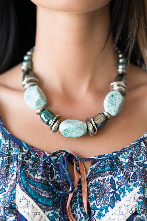 Paparazzi ♥ In Good Glazes - Blue ♥ Necklace