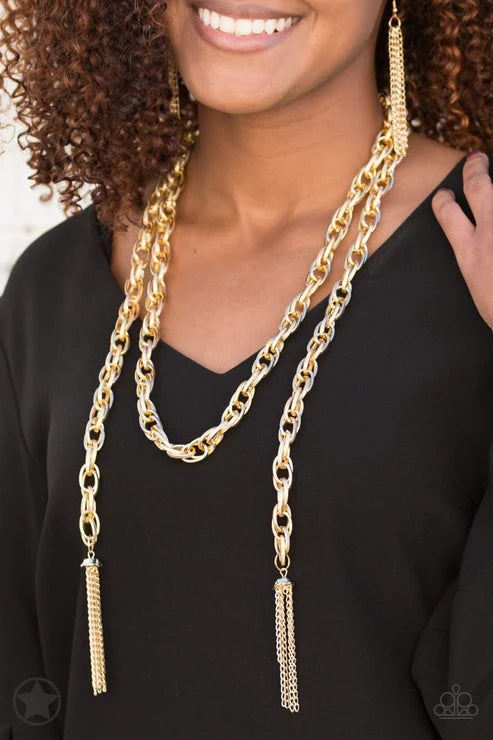 Paparazzi ♥ SCARFed for Attention - Gold ♥ Necklace