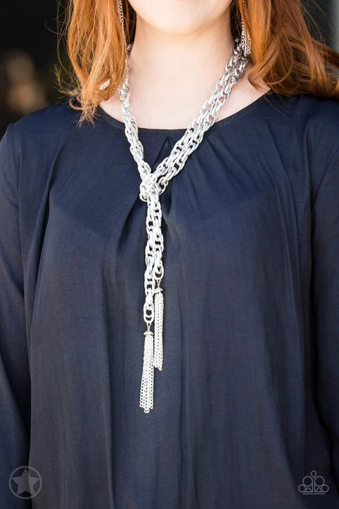 Paparazzi ♥ SCARFed for Attention - Silver ♥ Necklace