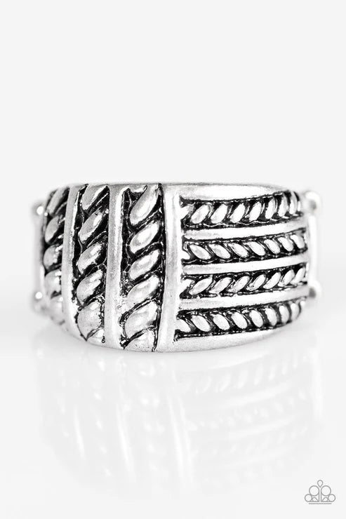 Paparazzi ♥ Text-ure Later! - Silver ♥ Ring