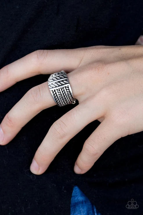 Paparazzi ♥ Text-ure Later! - Silver ♥ Ring
