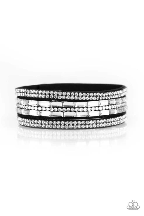 Paparazzi ♥ Rhinestone Rock Star - Black ♥ Bracelet