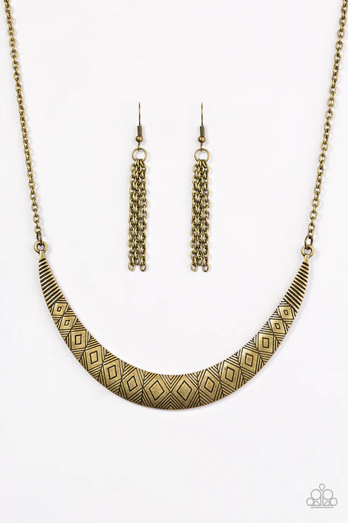 Paparazzi ♥ Going So MOON? - Brass ♥ Necklace