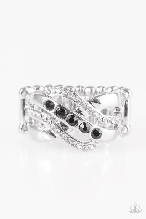 Paparazzi ♥ Flirting With Sparkle - Black ♥ Ring