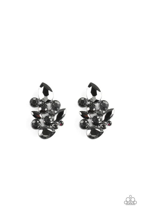 Paparazzi ♥ Galaxy Glimmer - Black ♥ Post Earrings
