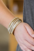 Paparazzi ♥ Rock Star Attitude - Yellow ♥ Bracelet