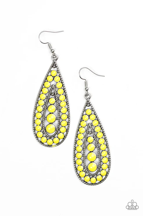 Paparazzi ♥ Rio Rumba - Yellow ♥ Earrings