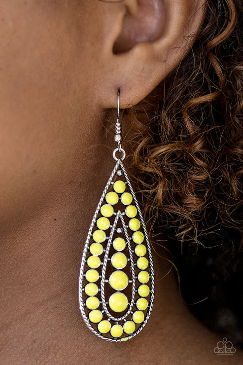Paparazzi ♥ Rio Rumba - Yellow ♥ Earrings