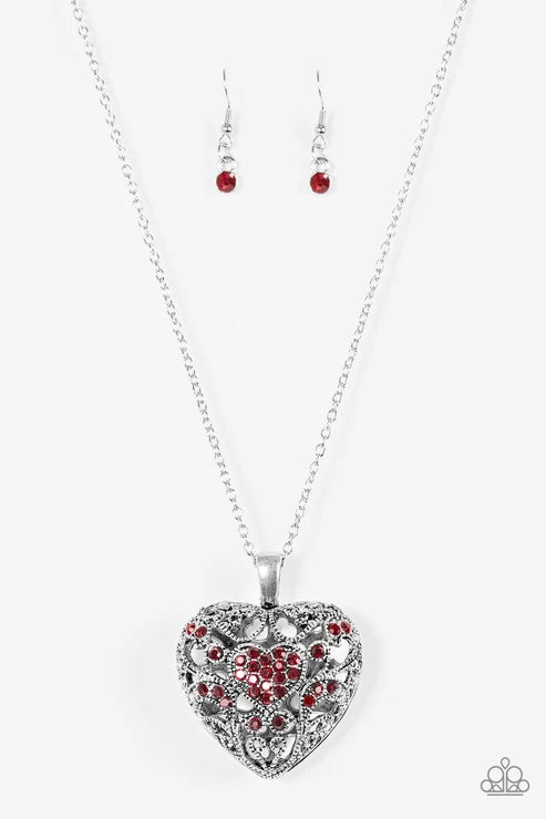 Paparazzi ♥ Heartless Heiress - Red ♥ Necklace