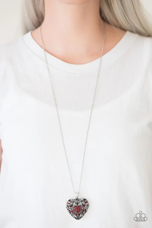 Paparazzi ♥ Heartless Heiress - Red ♥ Necklace