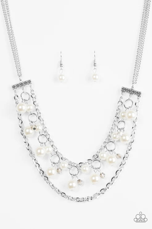 Paparazzi ♥ Rockefeller Romance - White ♥ Necklace