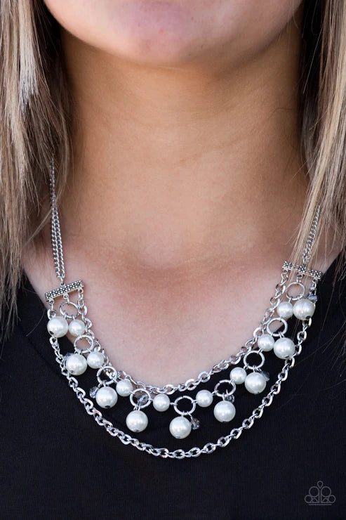 Paparazzi ♥ Rockefeller Romance - White ♥ Necklace