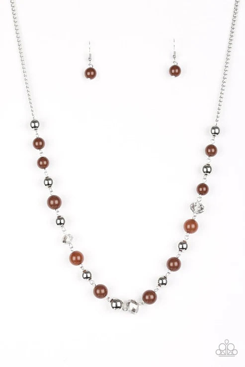 Paparazzi ♥ Weekend Getaway - Brown ♥ Necklace