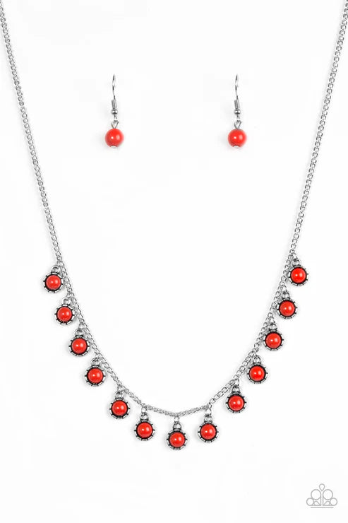 Paparazzi ♥ Gypsy Glow - Red ♥ Necklace