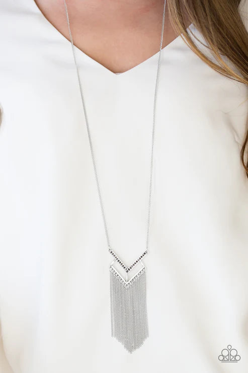 Paparazzi ♥ Alpha Glam - Silver ♥ Necklace