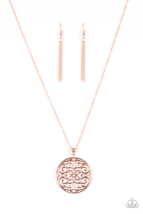 Paparazzi ♥ All About Me-dallion - Copper ♥ Necklace