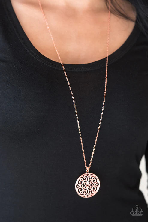 Paparazzi ♥ All About Me-dallion - Copper ♥ Necklace