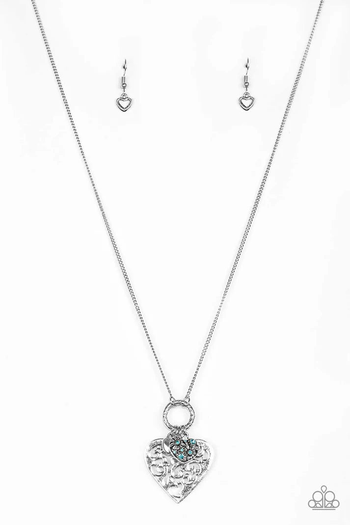 Paparazzi ♥ Bountiful Hearts - Blue ♥ Necklace