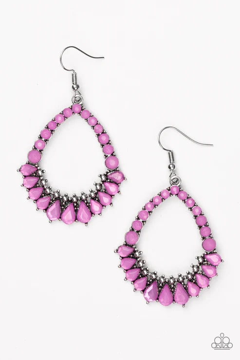 Paparazzi ♥ Crystal Waters - Purple ♥ Earrings