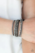 Paparazzi ♥ Rhinestone Rocker - Silver ♥ Bracelet