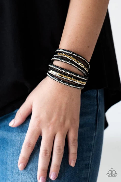 Paparazzi ♥ Rock Star Attitude - Black ♥ Bracelet