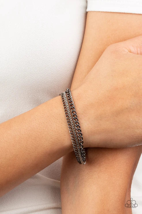 Paparazzi ♥ Industrial Icon - Black ♥ Bracelet