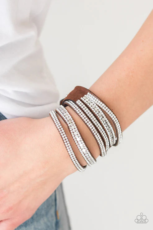 Paparazzi ♥ Rock Star Attitude - Brown ♥ Bracelet