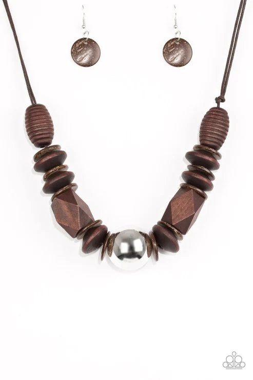 Paparazzi ♥ Grand Turks Getaway - Brown ♥ Necklace