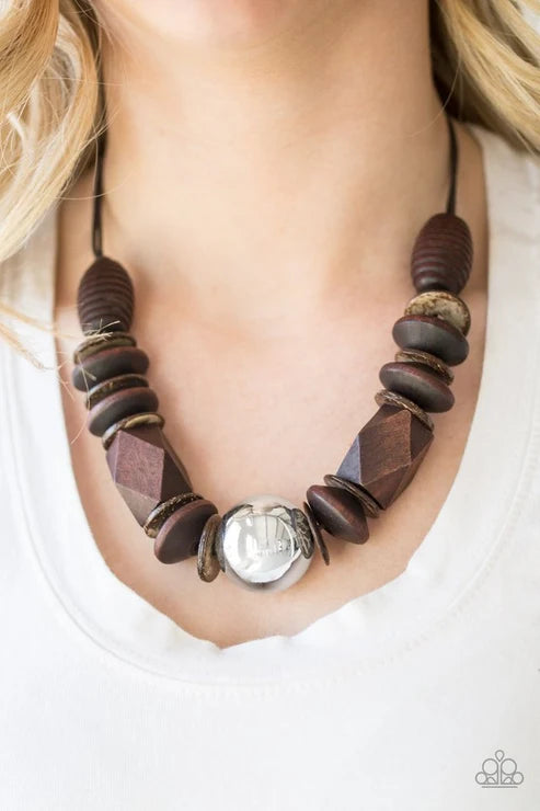 Paparazzi ♥ Grand Turks Getaway - Brown ♥ Necklace