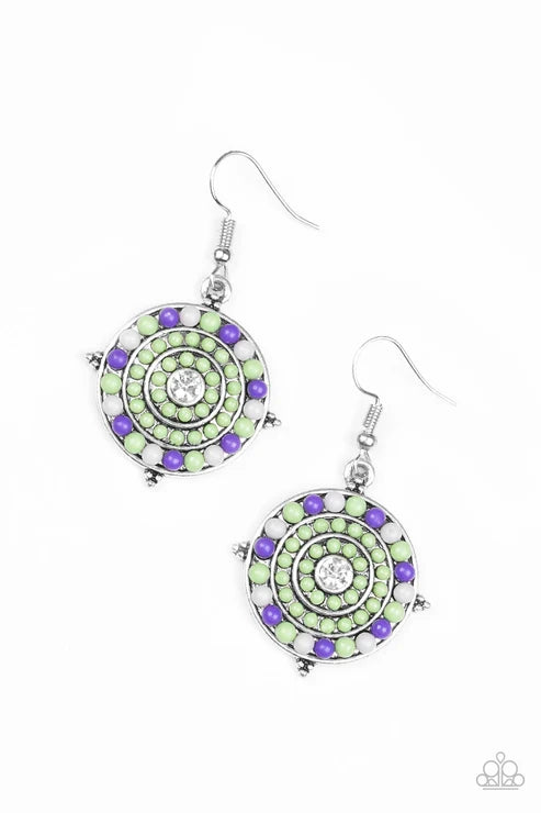 Paparazzi ♥ Caribbean Cruzin - Green ♥ Earrings