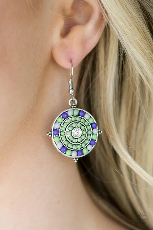 Paparazzi ♥ Caribbean Cruzin - Green ♥ Earrings