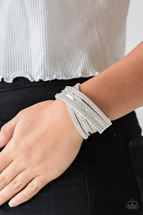 Paparazzi ♥ Rock Star Attitude - White ♥ Bracelet