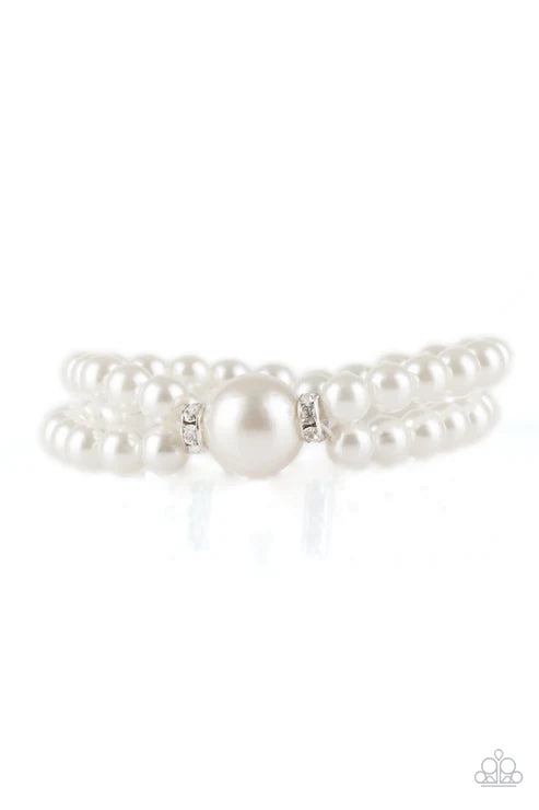 Paparazzi ♥ Romantic Redux - White ♥ Bracelet