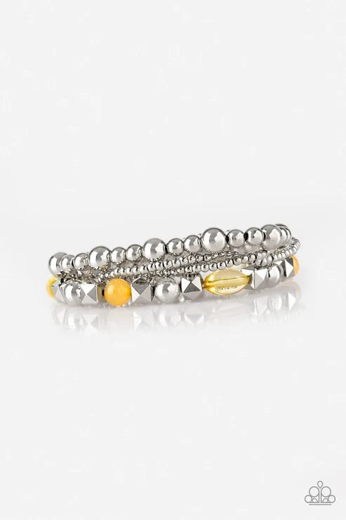 Paparazzi ♥ Babe-alicious - Yellow ♥ Bracelet
